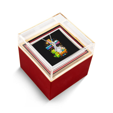 Rainbow Cross Frog And Cow | Christian Rose Gift Box - Alluring Beauty Necklace | Gift for Kids