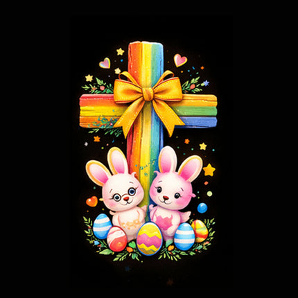 Rainbow Cross Bunnies | Christian Rose Gift Box - Alluring Beauty Necklace | Gift for Kids