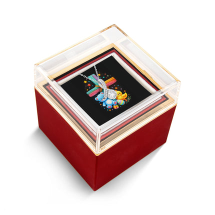 Rainbow Cross Teddy Bear | Christian Rose Gift Box - Alluring Beauty Necklace | Gift for Kids