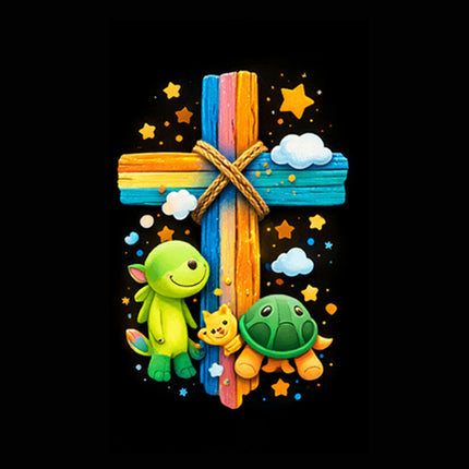 Rainbow Cross Turtle | Christian Rose Gift Box - Alluring Beauty Necklace | Gift for Kids