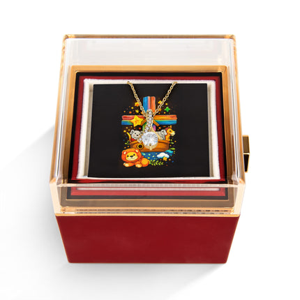 Rainbow Cross Noahs Ark | Christian Rose Gift Box - Alluring Beauty Necklace | Gift for Kids