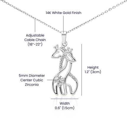 Jesus And Little Lambs | Christian Giraffe Necklace | Gift for Kids