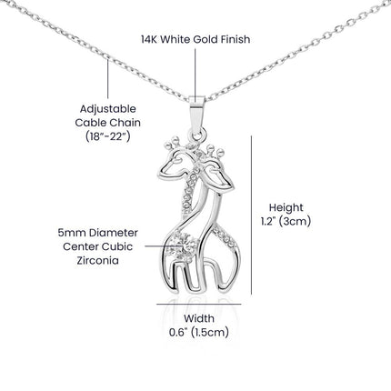Rainbow Cross Turtle | Christian Giraffe Necklace | Gift for Kids