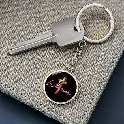 Inspiring Heart Cross Graphic Circle Keychain – Christian Gift for Women