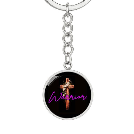 Inspiring Heart Cross Graphic Circle Keychain – Christian Gift for Women