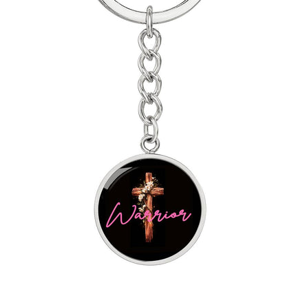 Inspiring Heart Cross Graphic Circle Keychain – Christian Gift for Women