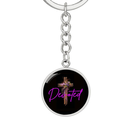 Inspiring Heart Cross Graphic Circle Keychain – Christian Gift for Women