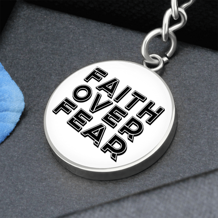 Faith Over Fear Circle Keychain – Christian Gift for Women