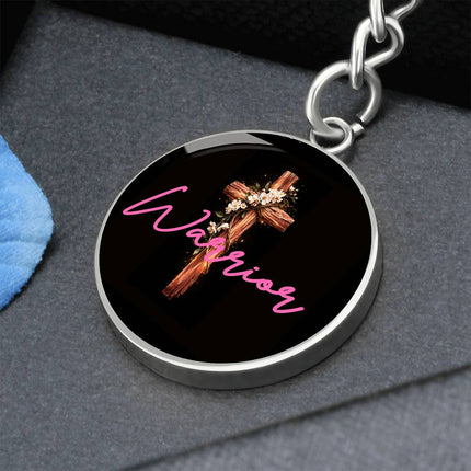 Inspiring Heart Cross Graphic Circle Keychain – Christian Gift for Women