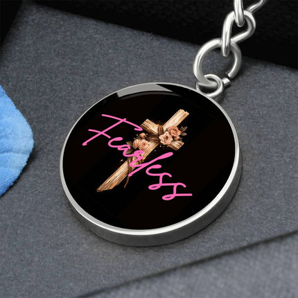Fearless Floral Cross | Christian Keychain | Gift for Her