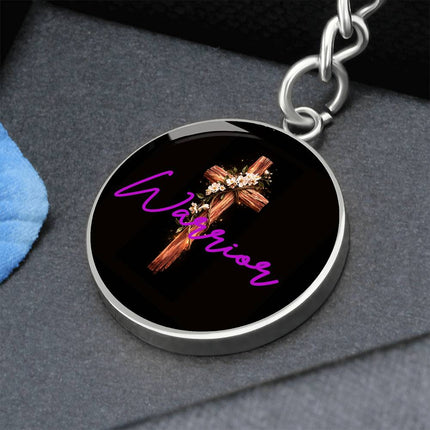 Inspiring Heart Cross Graphic Circle Keychain – Christian Gift for Women