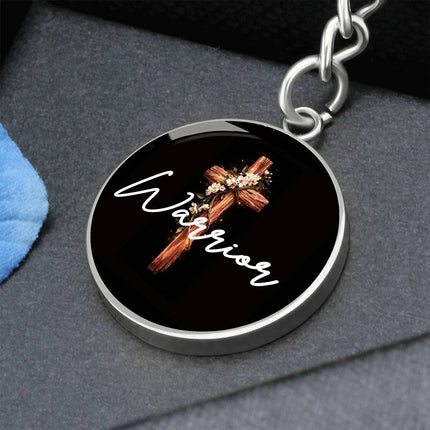 Inspiring Heart Cross Graphic Circle Keychain – Christian Gift for Women