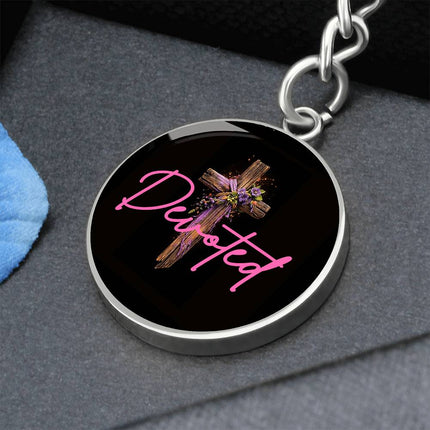 Devoted Purple Cross | Christian Keychain | Gift for Her