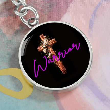 Inspiring Heart Cross Graphic Circle Keychain – Christian Gift for Women