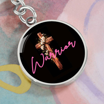 Inspiring Heart Cross Graphic Circle Keychain – Christian Gift for Women