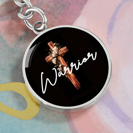 Inspiring Heart Cross Graphic Circle Keychain – Christian Gift for Women