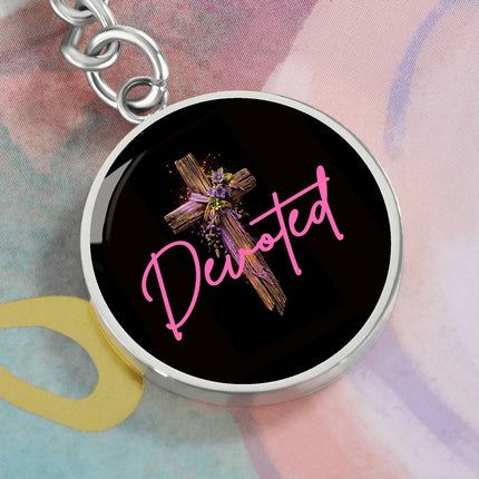 Devoted Purple Cross | Christian Keychain | Gift for Her