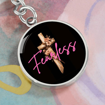 Fearless Floral Cross | Christian Keychain | Gift for Her