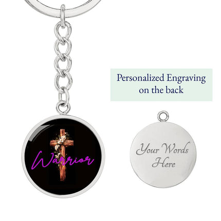 Inspiring Heart Cross Graphic Circle Keychain – Christian Gift for Women