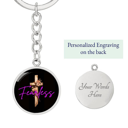 Inspiring Heart Cross Graphic Circle Keychain – Christian Gift for Women