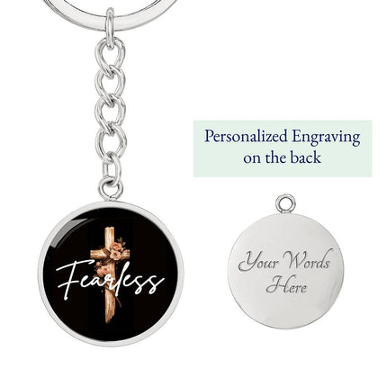 Inspiring Heart Cross Graphic Circle Keychain – Christian Gift for Women