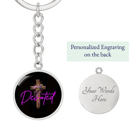 Inspiring Heart Cross Graphic Circle Keychain – Christian Gift for Women