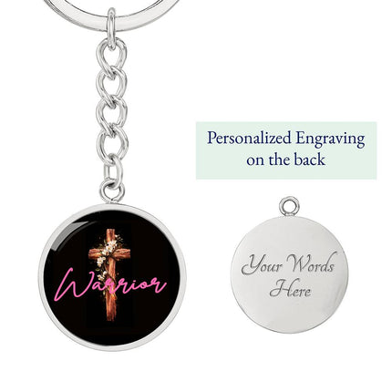 Inspiring Heart Cross Graphic Circle Keychain – Christian Gift for Women