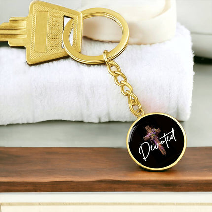 Inspiring Heart Cross Graphic Circle Keychain – Christian Gift for Women