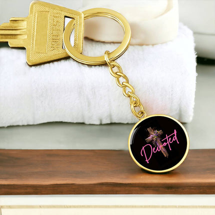 Devoted Purple Cross | Christian Keychain | Gift for Her