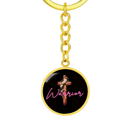 Inspiring Heart Cross Graphic Circle Keychain – Christian Gift for Women