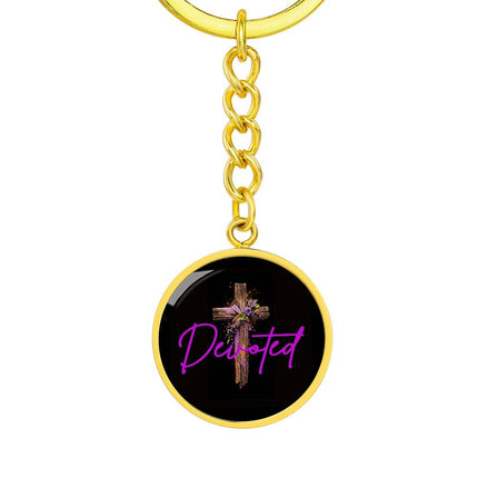 Inspiring Heart Cross Graphic Circle Keychain – Christian Gift for Women