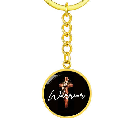 Inspiring Heart Cross Graphic Circle Keychain – Christian Gift for Women