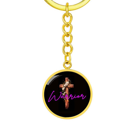 Inspiring Heart Cross Graphic Circle Keychain – Christian Gift for Women