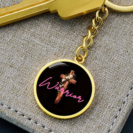 Inspiring Heart Cross Graphic Circle Keychain – Christian Gift for Women