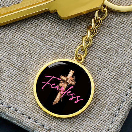 Fearless Floral Cross | Christian Keychain | Gift for Her