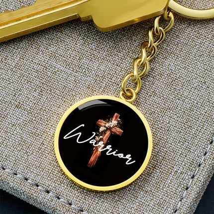Inspiring Heart Cross Graphic Circle Keychain – Christian Gift for Women