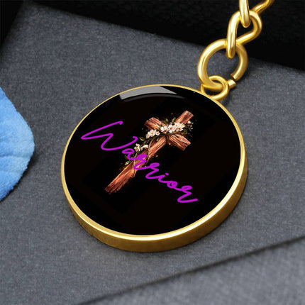 Inspiring Heart Cross Graphic Circle Keychain – Christian Gift for Women