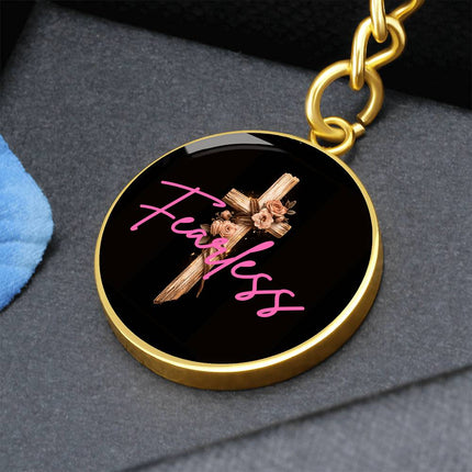 Fearless Floral Cross | Christian Keychain | Gift for Her