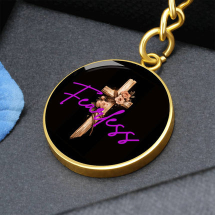 Inspiring Heart Cross Graphic Circle Keychain – Christian Gift for Women