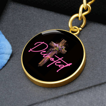 Devoted Purple Cross | Christian Keychain | Gift for Her
