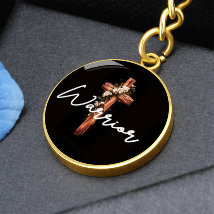 Inspiring Heart Cross Graphic Circle Keychain – Christian Gift for Women