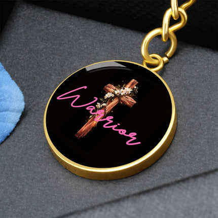 Inspiring Heart Cross Graphic Circle Keychain – Christian Gift for Women