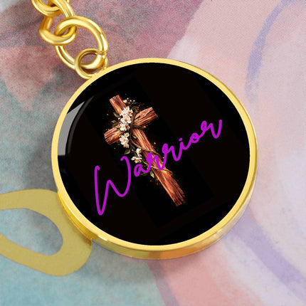 Inspiring Heart Cross Graphic Circle Keychain – Christian Gift for Women