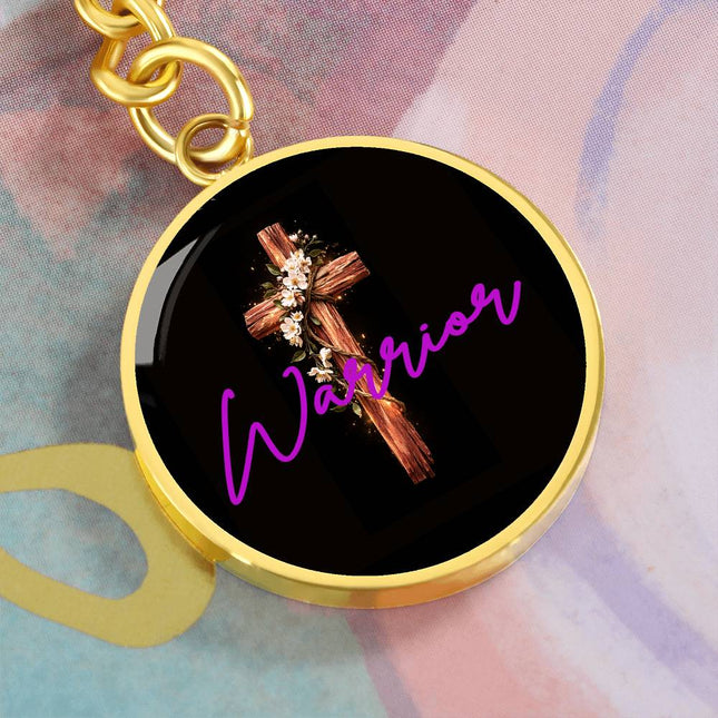 Inspiring Heart Cross Graphic Circle Keychain – Christian Gift for Women