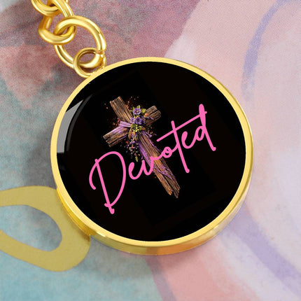 Devoted Purple Cross | Christian Keychain | Gift for Her