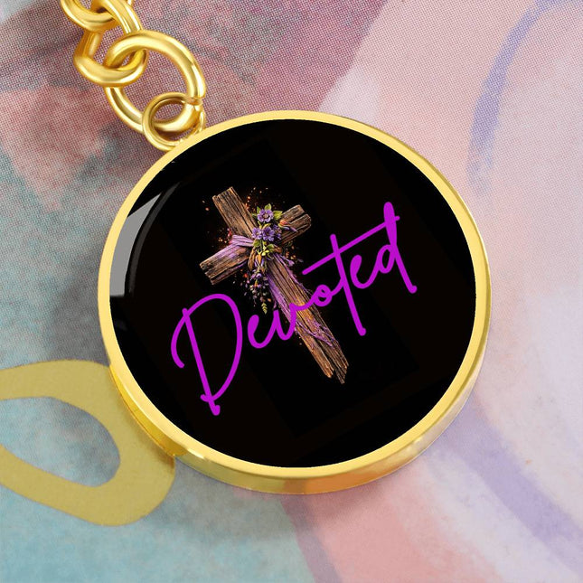 Inspiring Heart Cross Graphic Circle Keychain – Christian Gift for Women