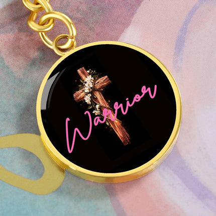 Inspiring Heart Cross Graphic Circle Keychain – Christian Gift for Women