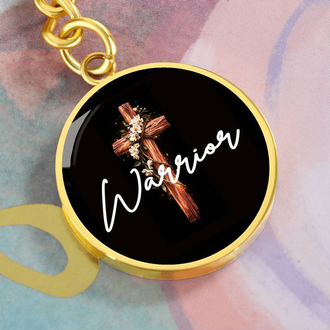 Inspiring Heart Cross Graphic Circle Keychain – Christian Gift for Women
