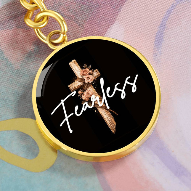 Inspiring Heart Cross Graphic Circle Keychain – Christian Gift for Women
