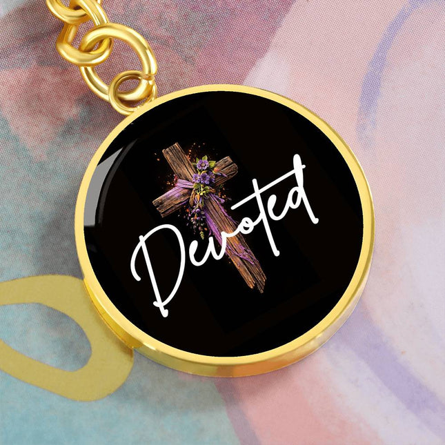 Inspiring Heart Cross Graphic Circle Keychain – Christian Gift for Women